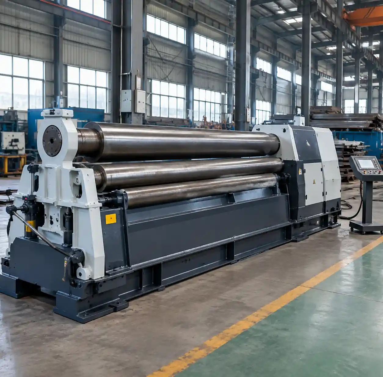1-four-roll-plate-bending-machine-industrial-workshop