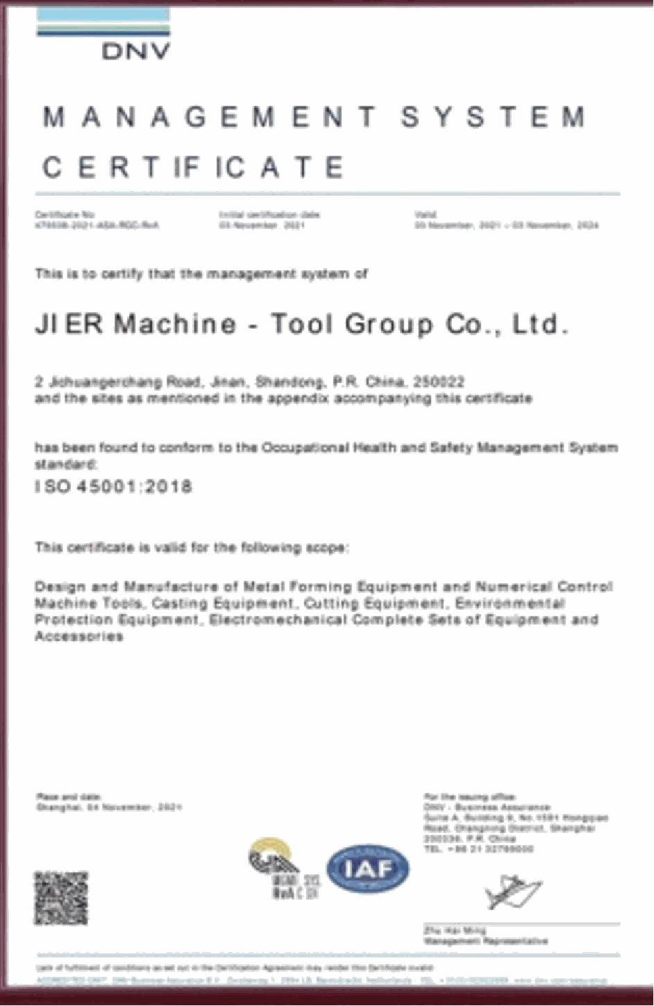 Certification