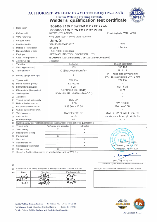 Certification