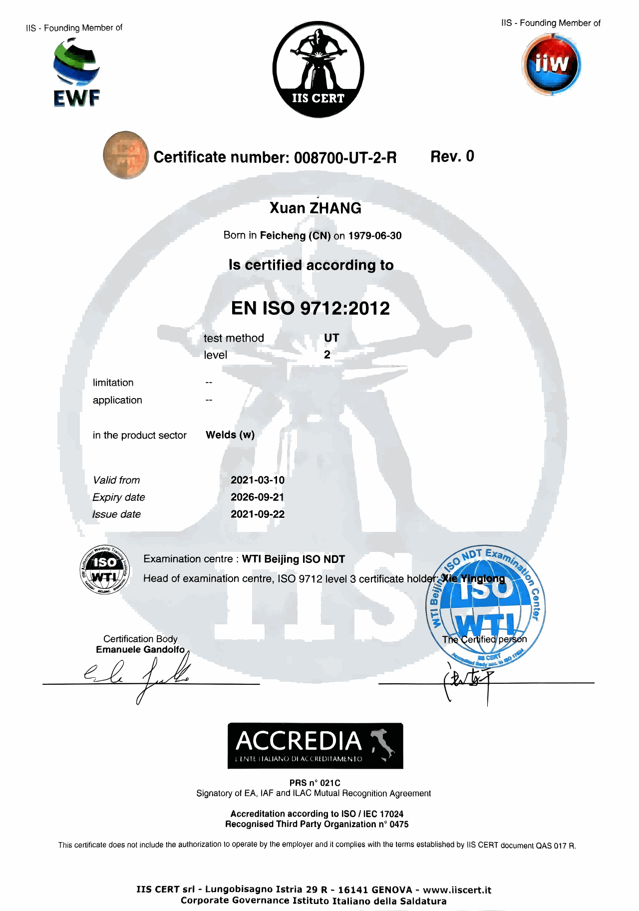 Certification