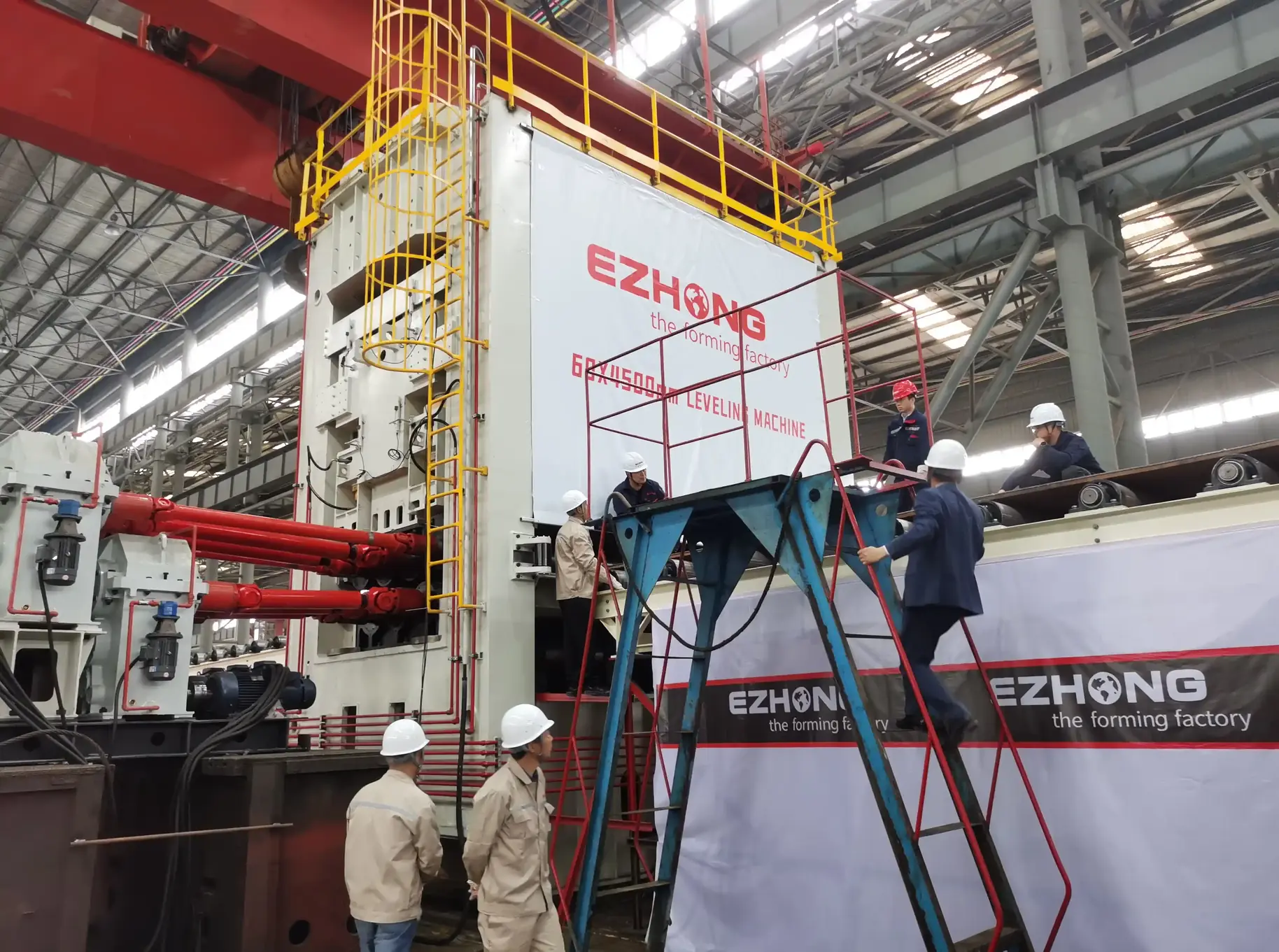 EZHONG plate leveling machine ? multi roller high strength steel flattening equipment in operation